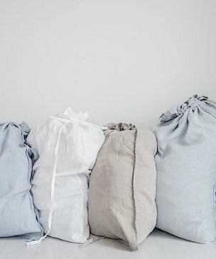 R: Large laundry bag (Color: Forest Green) linen - notperfectlinen