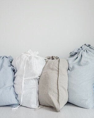 R: Large laundry bag (Color: Forest Green) linen - notperfectlinen