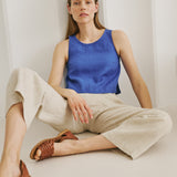 BAY cropped linen top