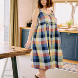 SELMA-2 button down slip linen dress