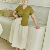 GETTY-2 button front linen top