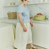 ANYA button front linen top