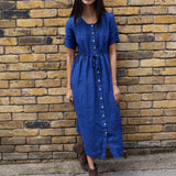 ASTORIA drawstring linen dress