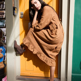 AMBERLEY ruffled linen dress