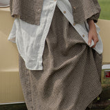 SION gathered linen skirt
