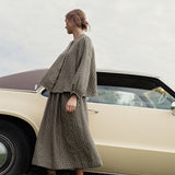 SION gathered linen skirt