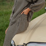 SION gathered linen skirt