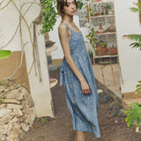 SELMA-2 button down slip linen dress