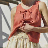 MIJAS bow tie linen blouse