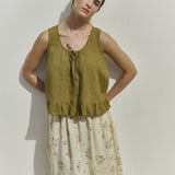 R: BERRY linen blouse (Color: Oat Milk; Size: M)