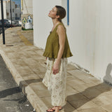 R: BERRY linen blouse (Color: Oat Milk; Size: M)