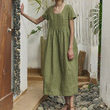 Maxi ODESA gathered linen dress