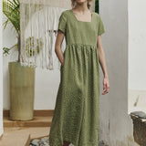 Maxi ODESA gathered linen dress