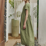 Maxi ODESA gathered linen dress
