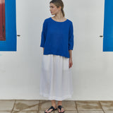 OLD LONDON round neck oversized linen top