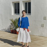SION gathered linen skirt