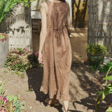 IRIS square neckline linen dress