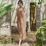 IRIS square neckline linen dress