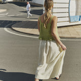 SION gathered linen skirt