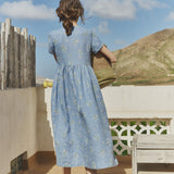 R: Maxi NERJA wrap-front linen dress (Color: Honey; Size: S/M)