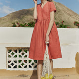 Midi NERJA wrap-front linen dress