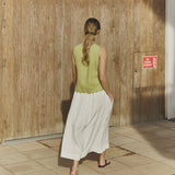 SION gathered linen skirt