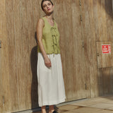MIJAS bow tie linen blouse
