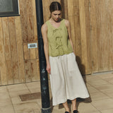 MIJAS bow tie linen blouse