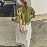 MILOS puff sleeve linen blouse