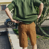 Men’s short sleeve linen shirt QUEBEC