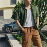 Men’s short sleeve linen shirt QUEBEC