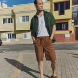 Men’s short sleeve linen shirt QUEBEC