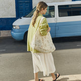 SION gathered linen skirt