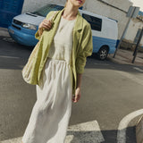 SION gathered linen skirt