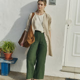 SARAH fit and flare linen pants