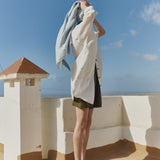 Large linen waffle bath towel