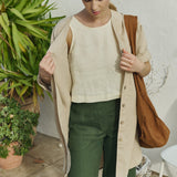 SARAH fit and flare linen pants