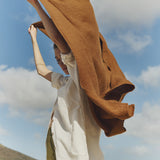 Large linen waffle bath towel