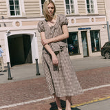 SION gathered linen skirt