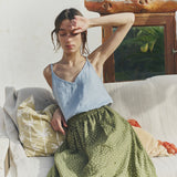 SION gathered linen skirt