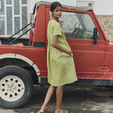 SYMI V-neck linen dress