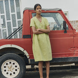 SYMI V-neck linen dress