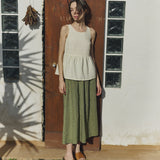 R: EZE linen peplum top (Color: Oat Milk; Size: XS)