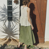 R: EZE linen peplum top (Color: Oat Milk; Size: XS)