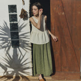 R: EZE linen peplum top (Color: Oat Milk; Size: XS)
