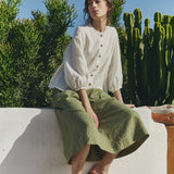 ELMINA-2 button-up linen shirt
