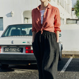 OIA gathered linen skirt
