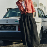 OIA gathered linen skirt