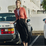 OIA gathered linen skirt