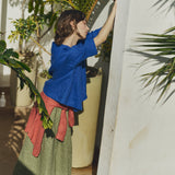 OLD LONDON round neck oversized linen top